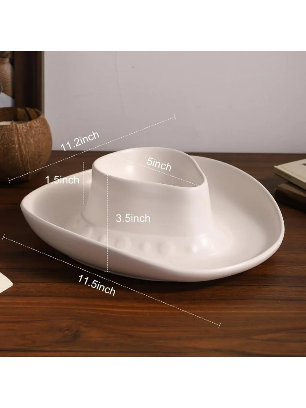 Cowboy Hat Chip and Dip Serving Bowl Set - Perfect for Salsa & Snacks, 10.6